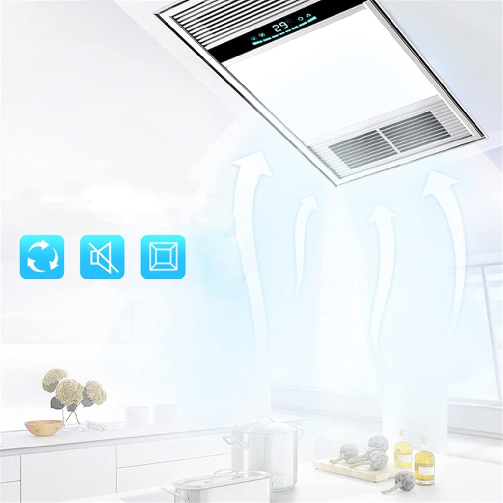 Exhaust Fan Integrated Ceiling Exhaust Fan Light Combo, 2-in-1 Ultra Quiet Bathroom Fan with LED Light, 30 x 60 cm Ceiling Ventilation Fan Vent for Home Household Vent Fan/Exhaust Fans (Gold 300 x 600
