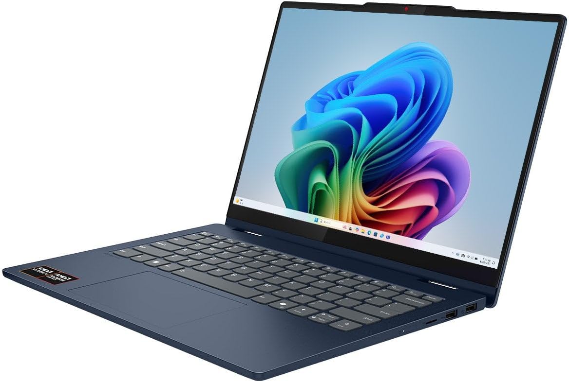 Lenovo IdeaPad 5 2-in-1 14' Touchscreen Laptop, AMD 8-Core Ryzen AI 7 350(>Intel i7-1355U), 16GB LPDDR5 RAM, 1024GB PCIE SSD, Copilot+ PC, WiFi 7, BT5.4, Backlit KB, W Pen&128G PSD, Win 11 Pro