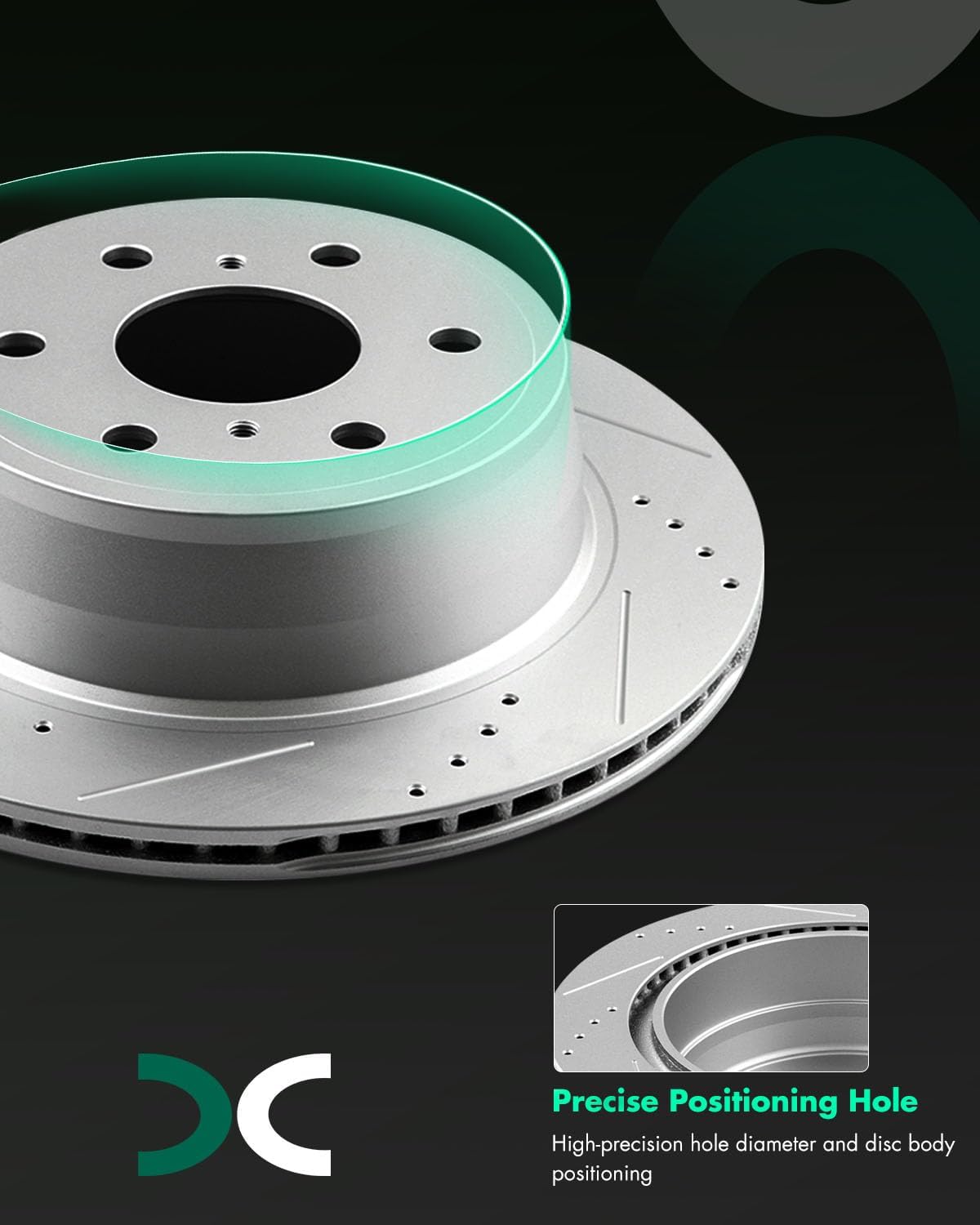 Pads and Rotors Kits, SCITOO Brake Kits Suitable for Cadillac Escalade,for Chevy Avalanche Silverado 1500,for GMC Sierra 1500 Yukon XL 1500,Rear Drilled and Slotted Dics Rotors Ceramic Brake Pads
