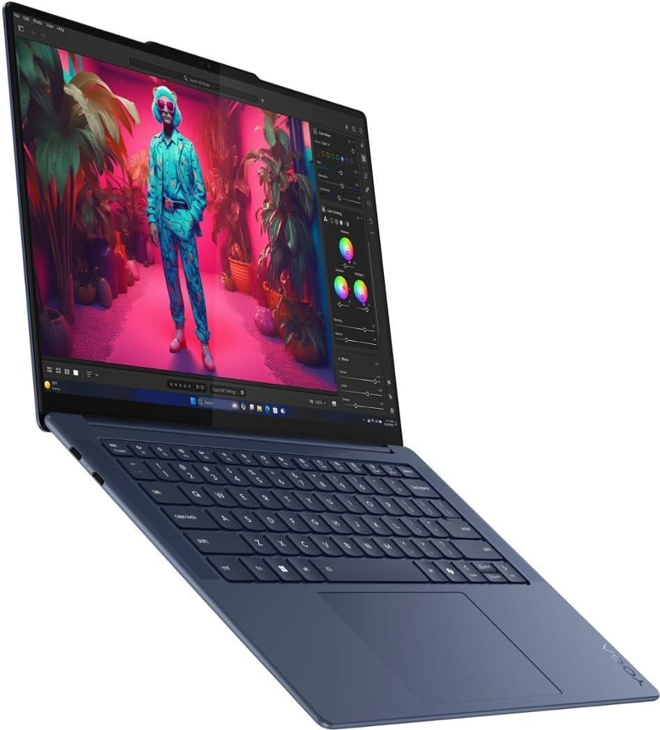 Lenovo Yoga Slim 7X Copilot PC Laptop 14.5' Touchscreen OLED 3K 1000 nits Display (Snapdragon X Elite X1E-78-100, 16GB LPDDR5X, 512GB SSD, Backlit KB, WiFi 7, Win 11 Pro) w/DKZ USB Port Expander