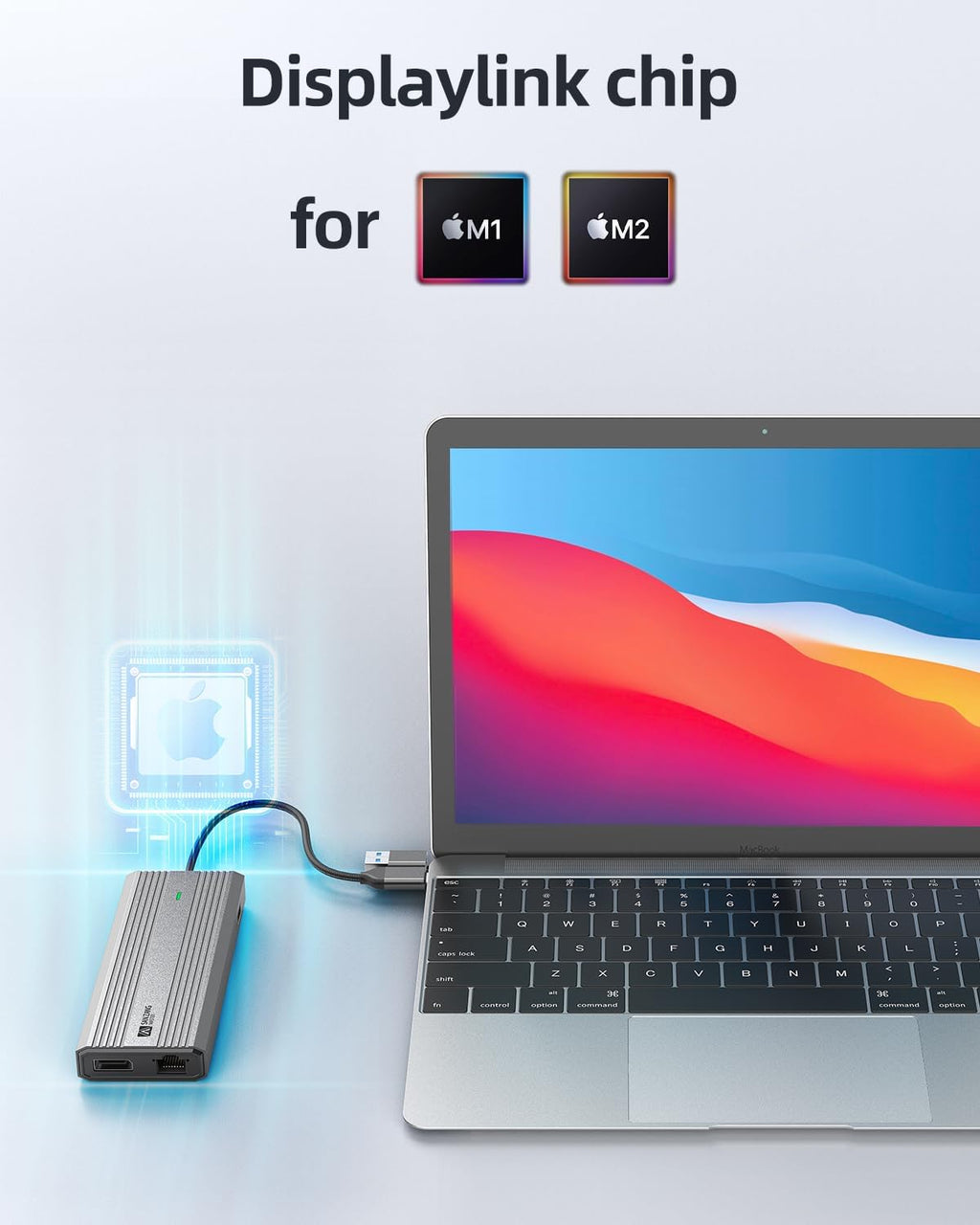 SAN ZANG MASTER Displaylink Dock,Displaylink Docking Station Dual Monitor,10Gbps USB C hub for MacBook M1/M2/M3/Windows,Laptop hub with 2 HDMI 4K,2 PD 4K, Ethernet,USB 3.2,Mic/Audio,100W PD