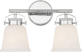 Savoy House 8-1627-2-11 Kaden Industrial Traditional White Opal Glass Bathroom Vanity Wall Light, 2-Light 120 Total Watts, 11' H x 16' W, Polished Chrome