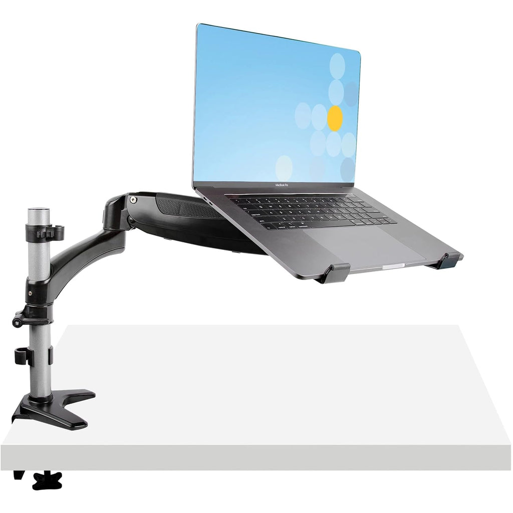 StarTech.com Desk Mount Laptop Arm, Articulating Arm for Laptop or Single Monitor up to 34' (17.6lb/8kg), VESA Tray Bracket, Ergonomic Adjustable Stand, Desk & Grommet Clamp