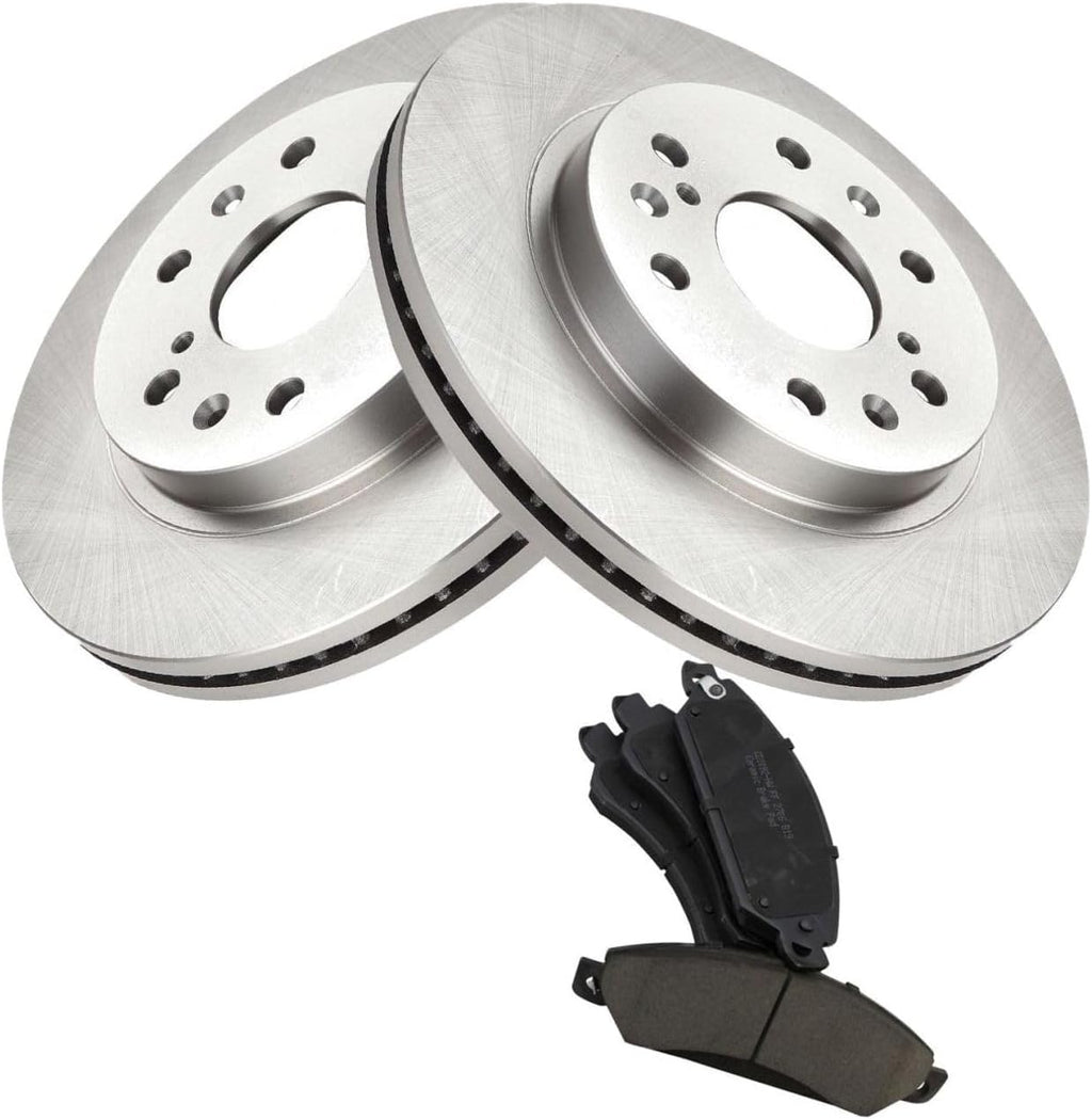 Front Side Vented Ceramic Power Disc Set Kit Brake Rotors and Pads for Chevy for 2007 for Tahoe 2007 for Silverado 1500 2005-2006 & Classic 2007 for Suburban 1500 2007 17860175