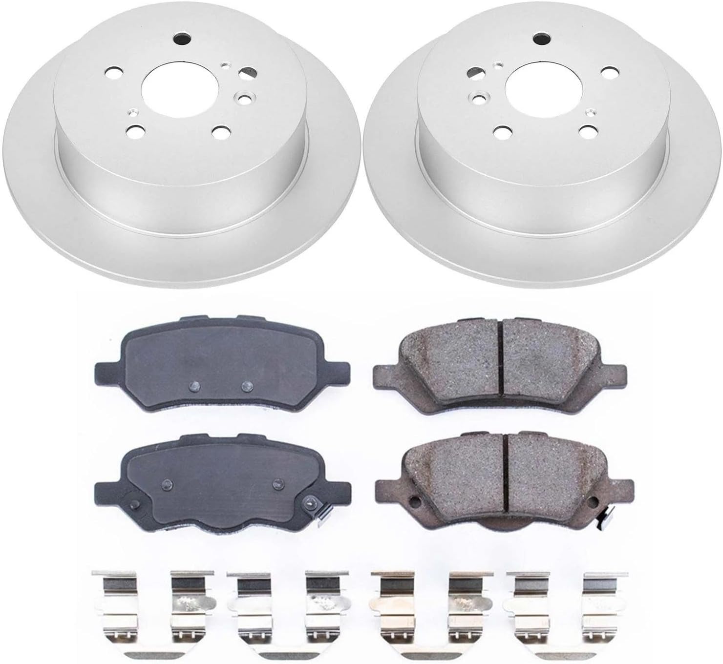 PowerStop Rear Brake Kit for Toyota Venza 2009-16 - Fully-Coated Disc Rotors with Z17 Ceramic Brake Pads Replacement, CRK5867