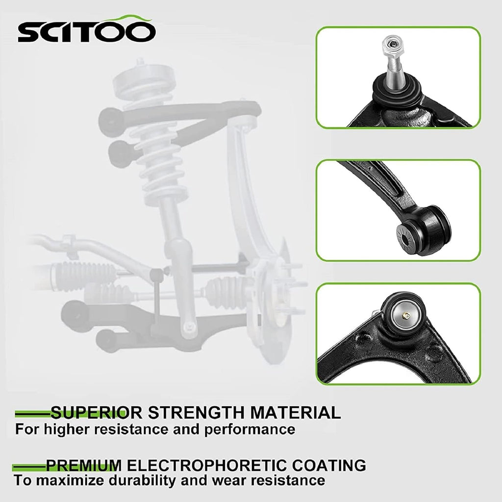 SCITOO 8pcs Suspension Kit Wheel Bearing For 2007-2010 For Chevy Silverado 2500 HD 2007-2010 Suburban 2500 w/Suspension Parts Upper Lower Ball Joint Wheel Bearing Hub Assembly Outer Tie Rod End