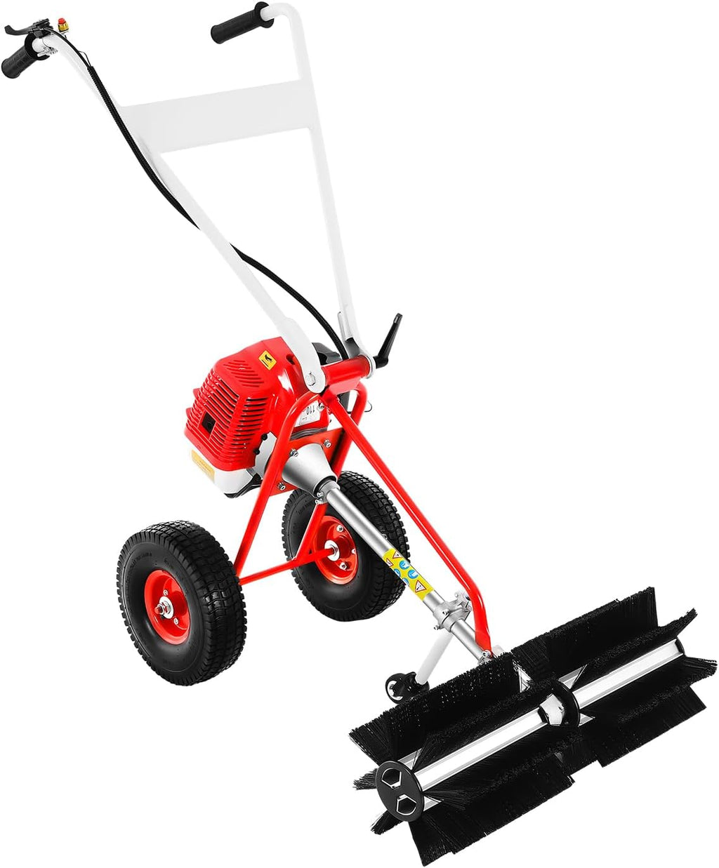 Handheld Lawn Sweeper, 43CC 1.7HP Gasoline Powered Sweeper, Power Broom for Grave with 2 Stroke Gasoline Engine for Park Garden Grass Lawn Gravel Cleaning