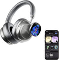 VWS X1 Wireless Over Ear Bluetooth Headphones, Noise Cancelling Headphones with 40mm Jamo Drivers, Dual OLED Touchscreen, APP Control, 60H Playtime, Silver