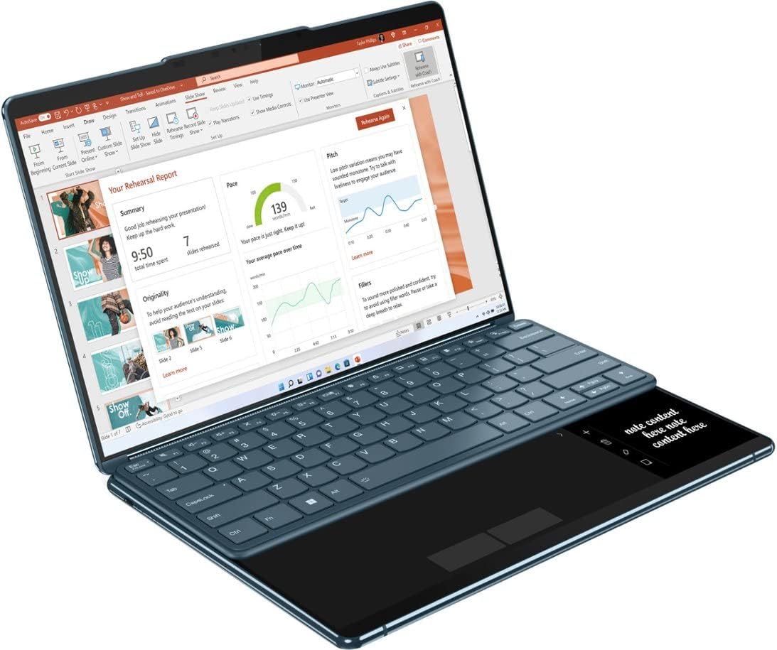 Lenovo Yoga Book 9i 2-in-1 13.3' 2.8K Dual Screen OLED Touch Laptop - Intel Core i7-1355U with 16GB Memory - 512GB SSD - Tidal Teal ((512GB - China Model No Warranty)