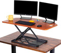 X-Elite Pro 40' Corner Standing Desk Converter with Pneumatic Lift | Adjustable Sit to Stand Riser, L-Shaped Desks & Cubicles | Fully Assembled Computer Workstation (Cherry)