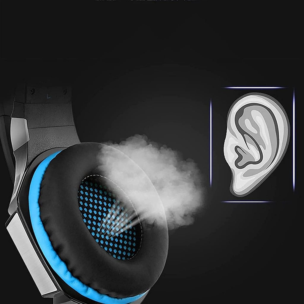 Gaming Headset,Over Ear Headphones with Noise Cancelling Mic,LED Light, Bass Surround, Soft Memory Earmuffs for Laptop
