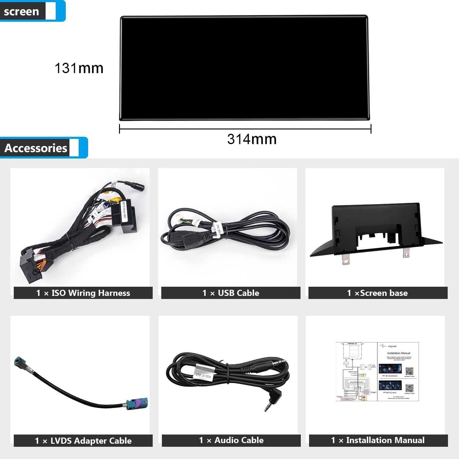 PEMP Ultra-Thin 12.3' for BMW 3 Series F30 NBT CIC Wireless and Wired CarPlay Android Auto Screen Calls Using The OEM Bluetooth (2012-2017)
