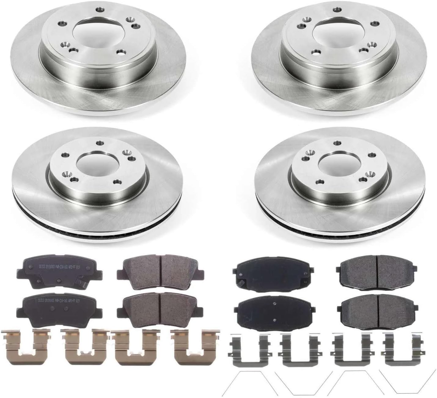 PowerStop Front and Rear Brake Kit for Kia Soul 2017-19 - Z17 Ceramic Brake Pads & Disc Rotors Replacement, KOE8008