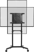 VIVO Mobile Premium TV Cart for 32 to 88 inch Screens up to 154 lbs, Samsung Digital Flipchart, Microsoft Surface Hub 2S, Portrait to Landscape, Shelf, Wheels, Max VESA 600x400, Black, STAND-TV02PB