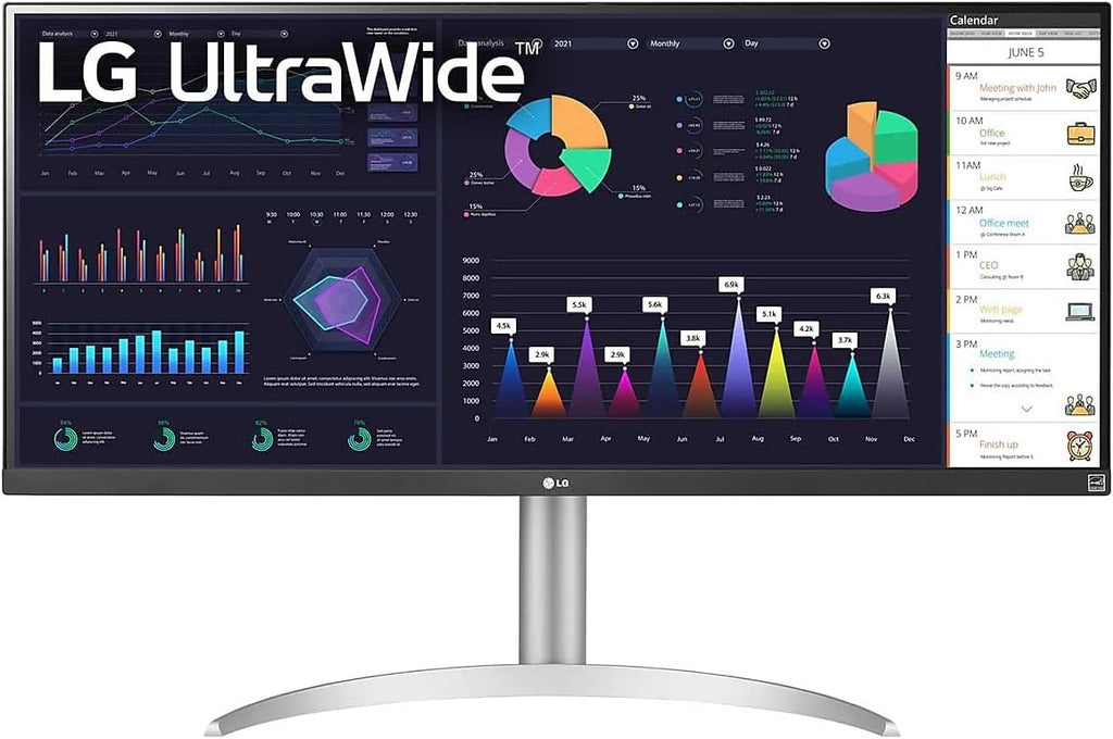 LG 34IN Monitor, Curved, 2560X1080, 21:9 IPS, HDMI 1.4, DP 1.4, USB-Type-C
