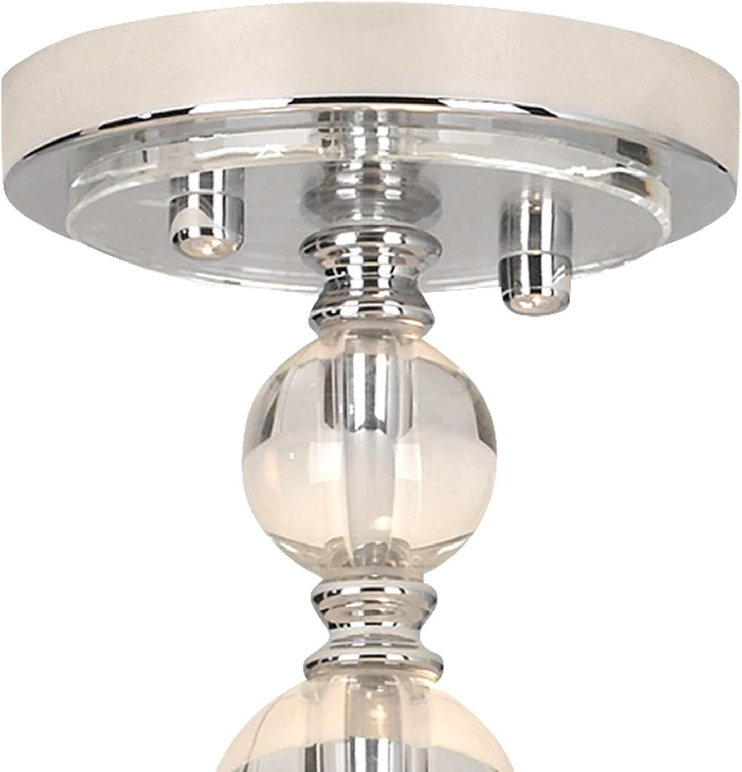 Giclee Gallery 16' Farmhouse Rustic Country Mission Semi Flush-Mount Ceiling Light Fixture Kitchen Foyer Hallway Drum Round Amity Shade Blue White Chrome Finish Crystal Bedroom Bathroom Entryway