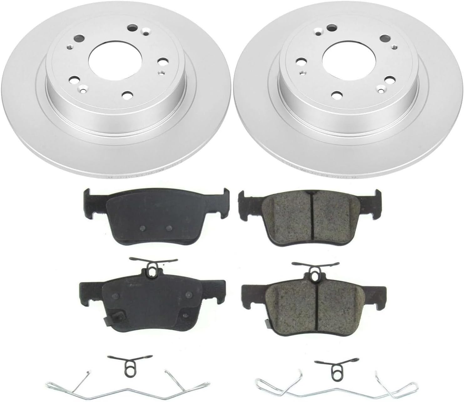 PowerStop Rear Brake Kit for Honda Accord 2018-25 - Fully-Coated Disc Rotors with Z17 Ceramic Brake Pads Replacement, CRK8063