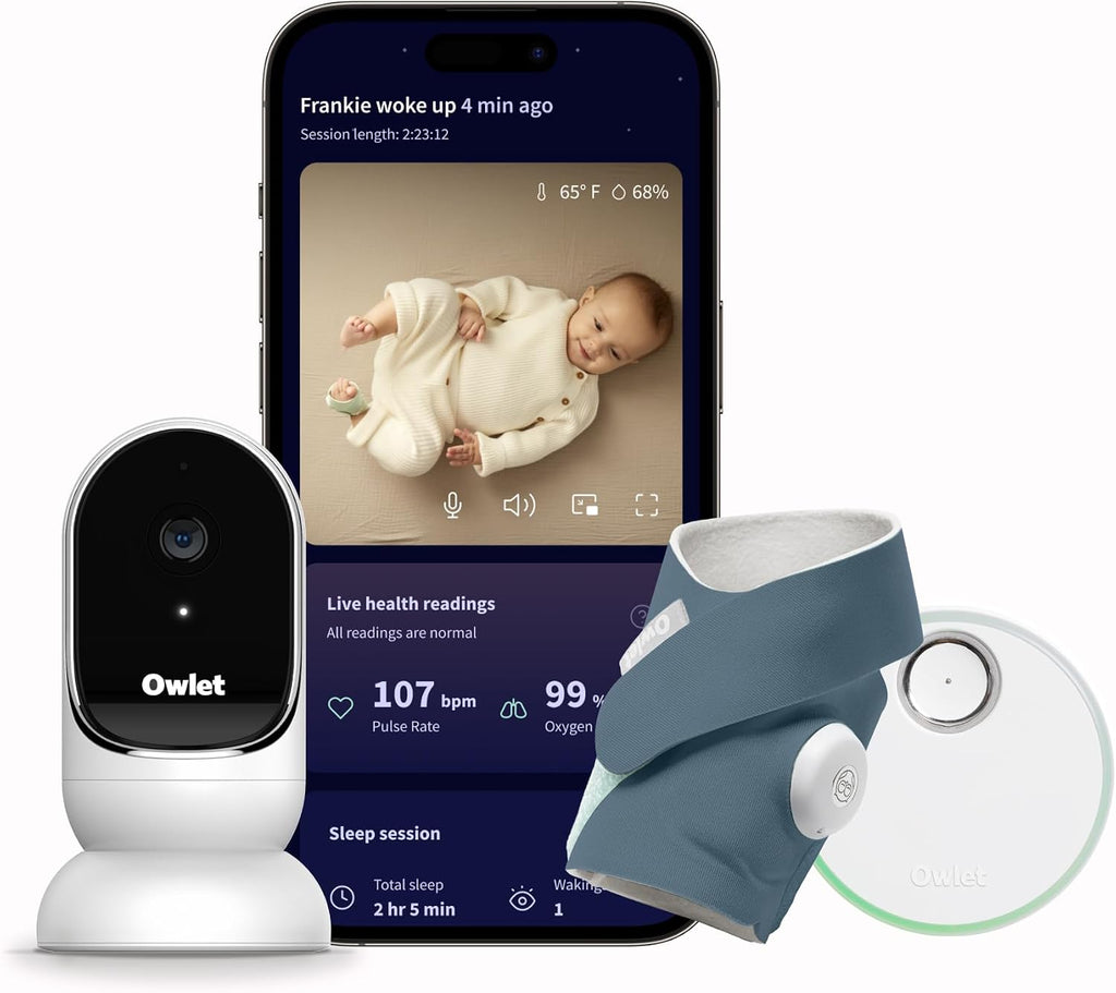 Owlet® Dream Duo (Gen 1) Smart Baby Monitor: FDA-Cleared Dream Sock® Plus Owlet Cam 2 - Tracks & Notifies for Pulse Rate & Oxygen While Viewing Baby in 1080p HD WiFi Video