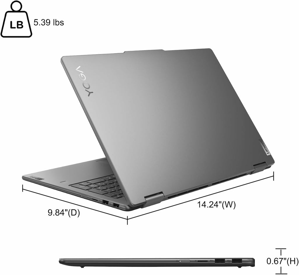 Lenovo Yoga 7 16 2-in-1 Laptop 16' WUXGA IPS Glossy Touch Intel 12-core Ultra 7 155U 16GB DDR5 1TB SSD Backlit Fingerprint for Creator Designer Business Professional Win11Pro ICP Hub