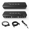 HDMI KVM Switch Dual Monitor, 2 Port KVM Switch Dual Monitor Keyboard Video Mouse Peripherals Switcher with 2 USB 2.0 Hub for 2 Monitors 2 Computers