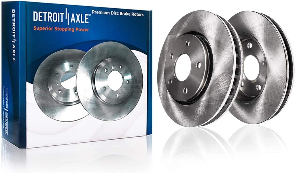 Detroit Axle - Front Brake Kit for Chrysler 200 Sebring Jeep Patriot Compass Dodge Avenger Caliber Disc Brake Rotors Passenger Side Brake Caliper Replacement [11.57 inch Rotors]