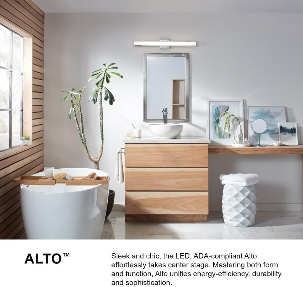 Hinkley Alto 30' Integrated LED 44W Bathroom Vanity Light Fixture, Chrome