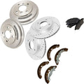 Disc Brake Rotor and Pad Set Kit Front Rear Side Ceramic Shoes and Drum for Ford for Fiesta 2011-2016 BKA22088 8V5Z2200A