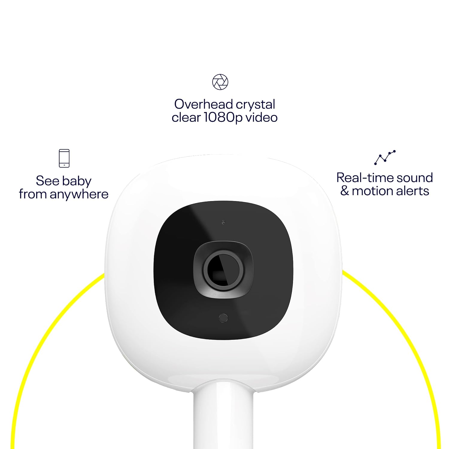 Nanit Pro Smart Baby Monitor & Flex Stand - 1080p Secure Wi-Fi Video Camera, Sensor-Free Sleep & Breathing Motion Tracker, 2-Way Audio, Sound & Motion Alerts, Night Vision, and Breathing Band - Blue