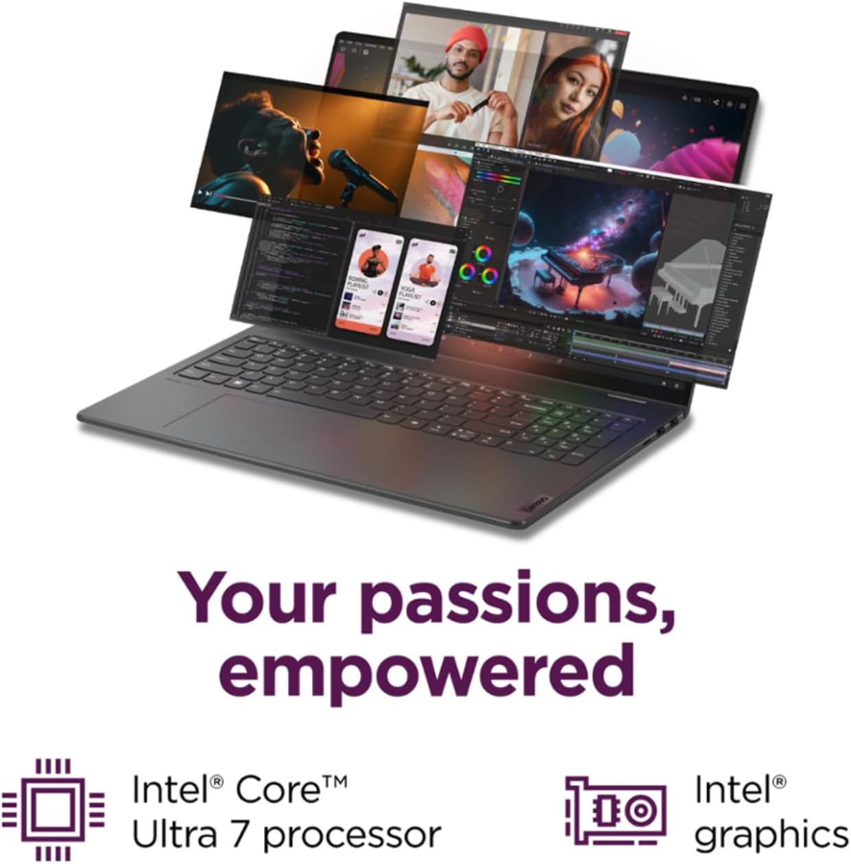 Lenovo Yoga 7i AI 2-in-1 16' WUXGA 16:10 Touchscreen Laptop, Intel Ultra 7 155U（Beats I7 1355U, Fingerprint Reader, Backlit KB, 2 x Thunderbolt, Win 11, W/Stylus Pen (U7-155U|16GB RAM|1TB SSD)