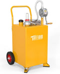 TUFFIOM 20 Gallon Fuel Gas Caddy w/Wheels & Manual Siphon Pump, Portable Diesel Fuel Transfer Storage Tank w/8.9ft Hose, Gasoline Can Container for ATV Car Mowers Tractor Boat Motorcycle