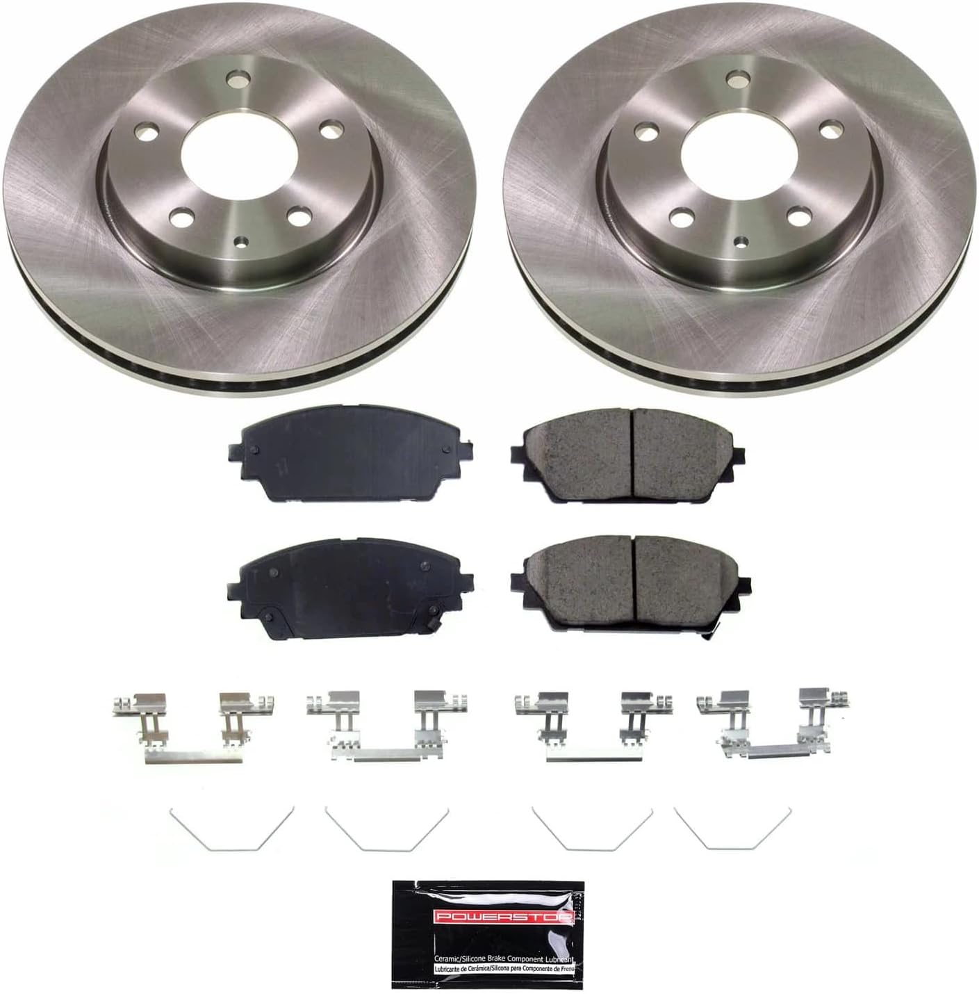 PowerStop Front Brake Kit for Mazda 3 2019-24 - Z17 Ceramic Brake Pads & Disc Rotors Replacement, KOE8756