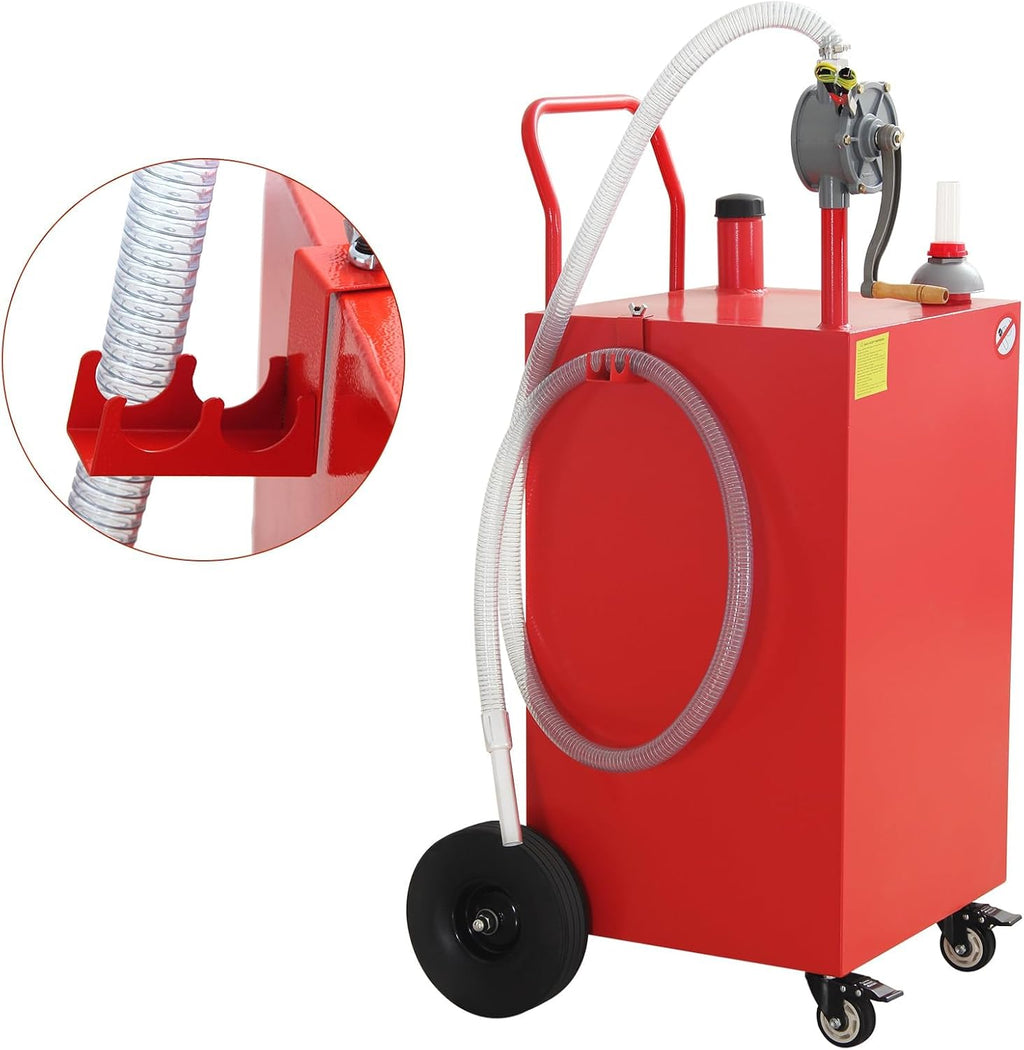 Fuel Caddy - 50 Gallon Gas Tank with Pump,Gas Caddy with Pump,Easy Mobility, for Gasoline/Diesel - Ideal for for Cars, Lawn Mowers, ATVs, Boats