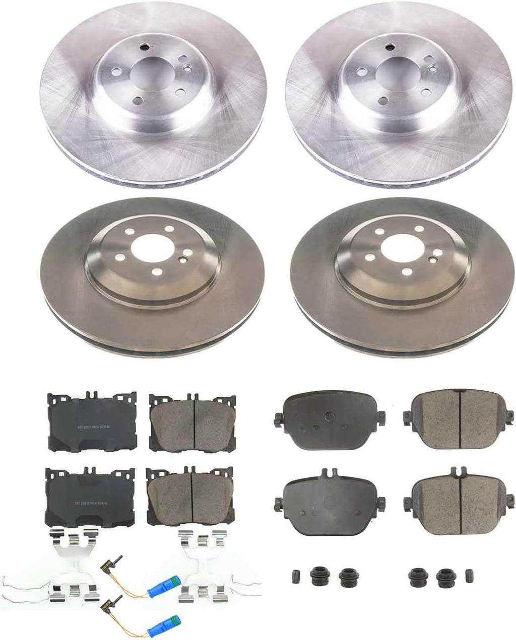 PowerStop Front and Rear Brake Kit for Mercedes-Benz CLS450 2019-22 |E400 2018 |E43 AMG 2017-18 |E450 2019-23 - Z17 Ceramic Brake Pads & Disc Rotors Replacement, KOE8106