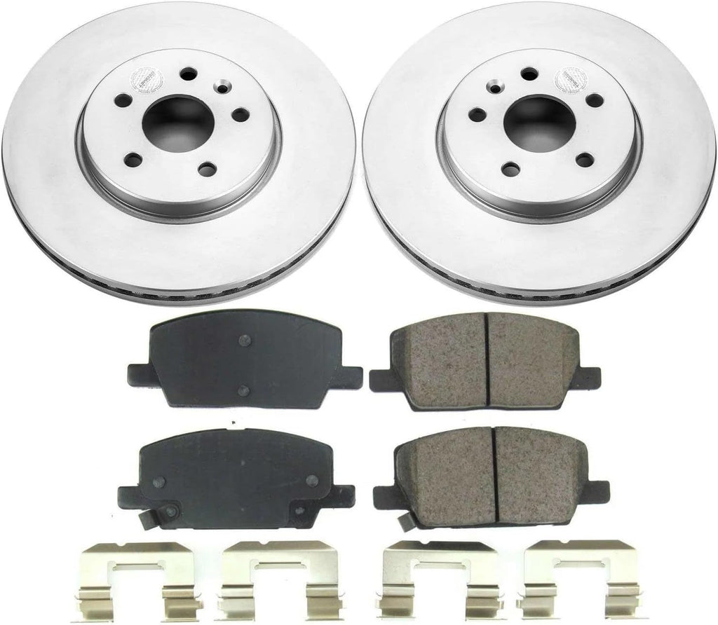 PowerStop Front Brake Kit for Buick Encore 2018-22 | Chevrolet Trax 2018-22 - Fully-Coated Disc Rotors with Z17 Ceramic Brake Pads Replacement, CRK8316