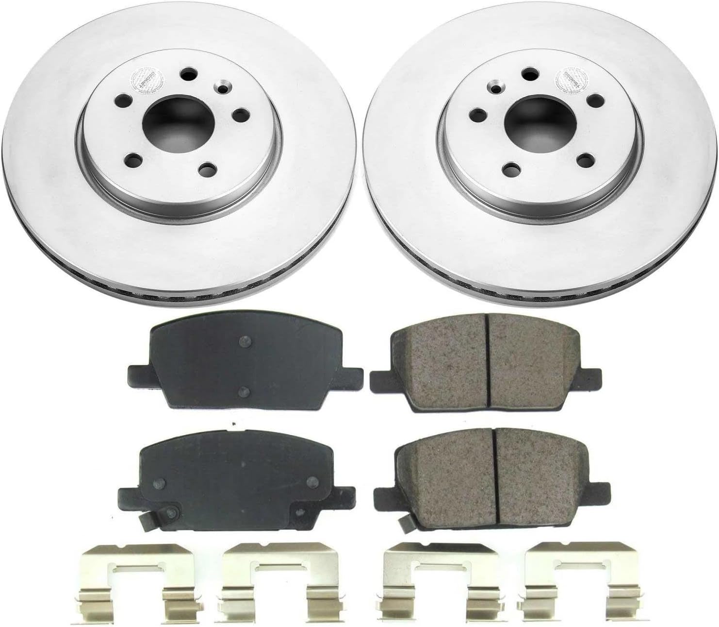 PowerStop Front Brake Kit for Buick Encore 2018-22 | Chevrolet Trax 2018-22 - Fully-Coated Disc Rotors with Z17 Ceramic Brake Pads Replacement, CRK8316