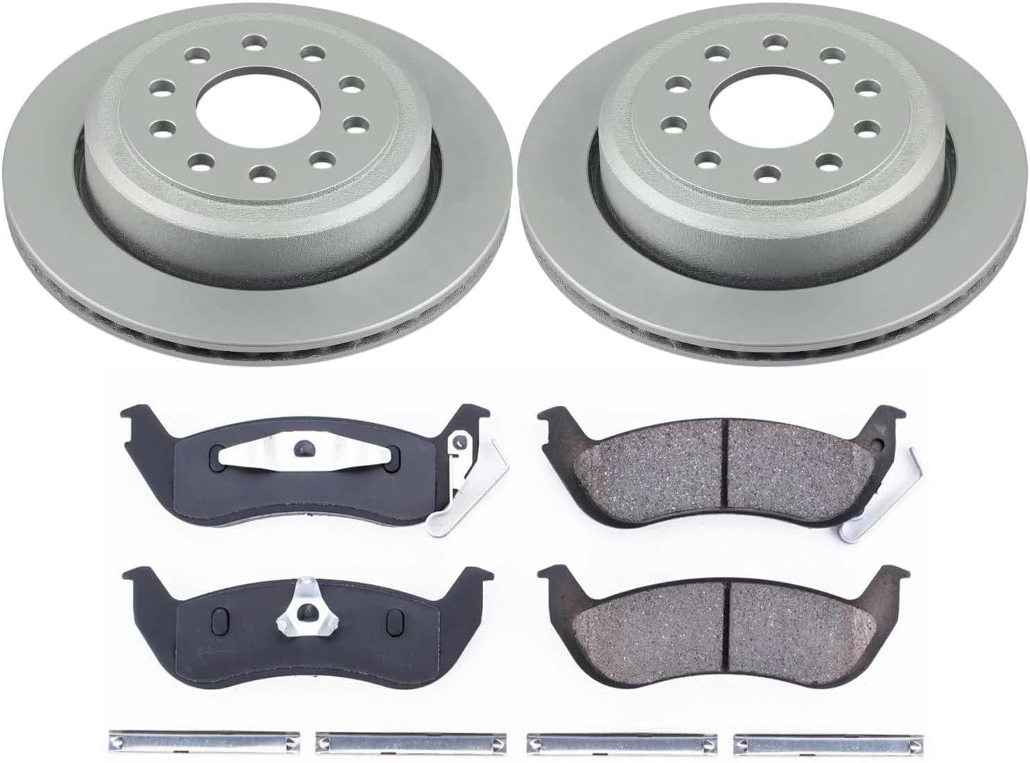 PowerStop Rear Brake Kit for Lincoln Town Car 2003-11 - Fully-Coated Disc Rotors with Z17 Ceramic Brake Pads Replacement, CRK5293