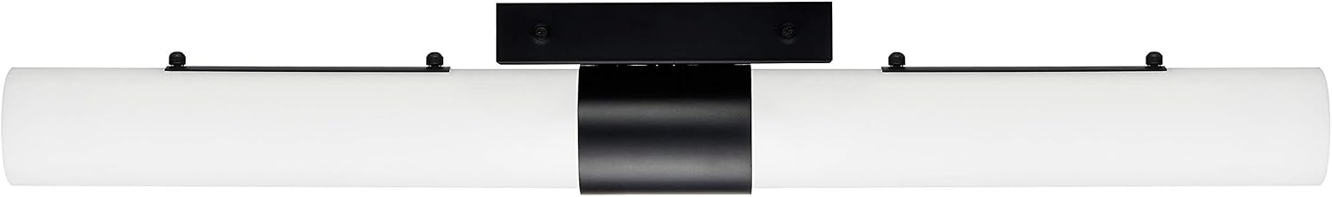 Linea di Liara Perpetua Modern LED Bathroom Vanity Light Bar 30 Inch Matte Black Bathroom Light Fixtures Over Mirror and Over Sink, Dimmable White Frosted Glass Shade, UL Listed