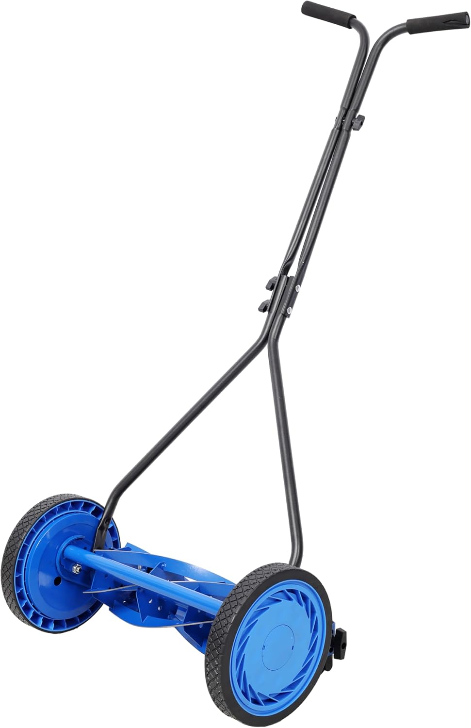Family & Pet Safe Push Reel Mower 16', Manual Blue Lawn Cutter for a Healthy, Chemical-Free Yard - Perfect for Teaching Kids Lawn Care, Offers Light Exercise and a Pristine, Safe Grass Finish