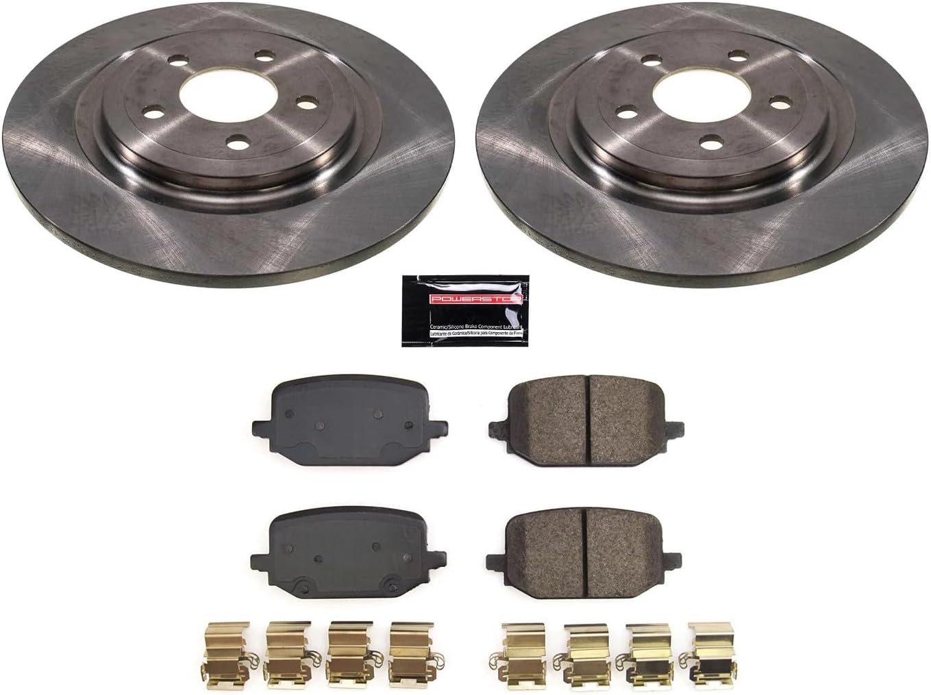 PowerStop Rear Brake Kit for Ford Explorer 2020-25 | Ford Mustang 2024 - Z17 Ceramic Brake Pads & Disc Rotors Replacement, KOE8681