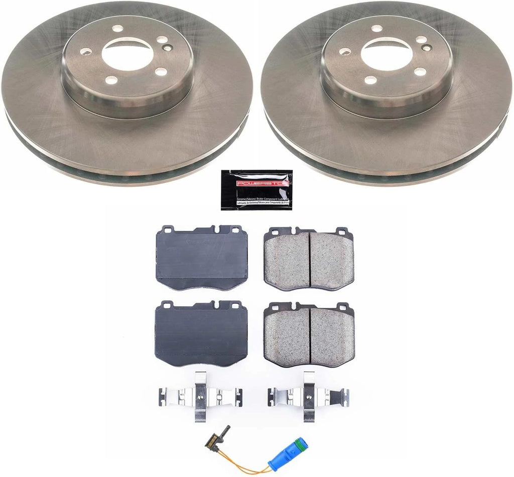 PowerStop Front Brake Kit for Mercedes-Benz E300 2017 | Mercedes-Benz GLC300 2016-18 - Z17 Ceramic Brake Pads & Disc Rotors Replacement, KOE8073