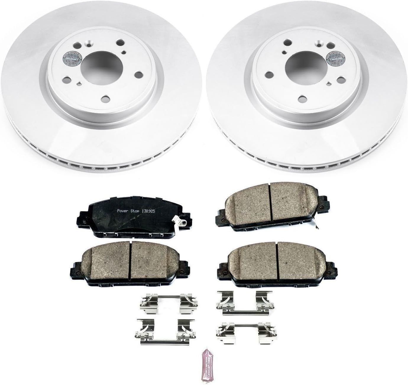 PowerStop Front Brake Kit for Acura Integra 2023-25 |Honda Accord 2018-25 |Civic 2022-24 - Fully-Coated Disc Rotors with Z17 Ceramic Brake Pads Replacement, CRK8165