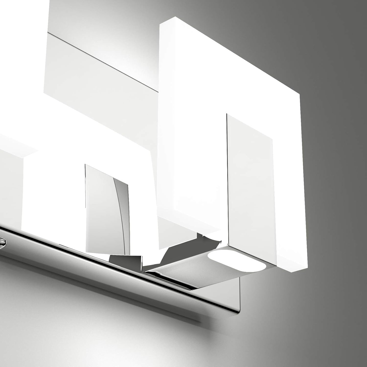 Aipsun Modern 5-Light LED Vanity Light - Dimmable Chrome Bathroom Wall Light Over Mirror (White Light)