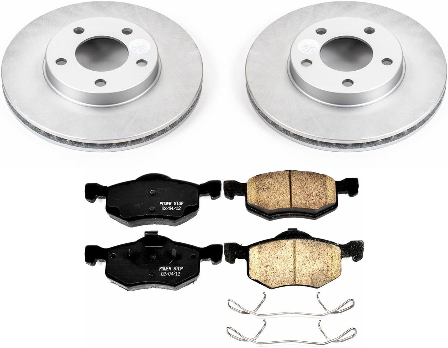 PowerStop Front Brake Kit for Ford Escape 2001-07 |Mazda Tribute 2001-06 |Mercury Mariner 2005-07 - Fully-Coated Disc Rotors with Z17 Ceramic Brake Pads Replacement, CRK1930