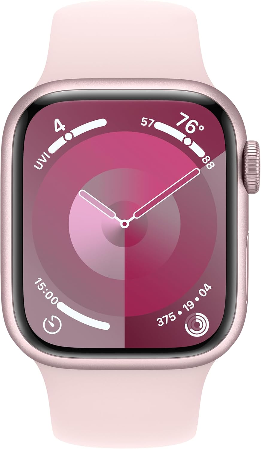 Apple Watch Series 9 [GPS + Cellular 41mm] Smartwatch with Pink Aluminum Case with Pink Sport Band S/M. Fitness Tracker, ECG Apps, Always-On Retina Display