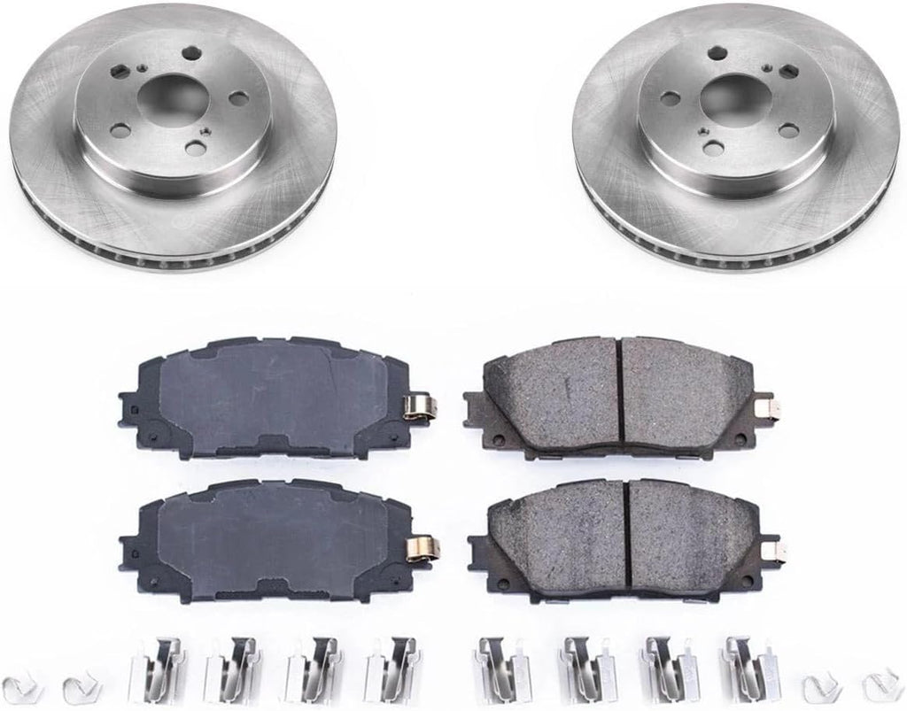 Power Stop KOE7701 Autospecialty Front Replacement Brake Kit-OE Brake Rotors & Ceramic Brake Pads For Toyota Corolla, Toyota Prius, Toyota Prius AWD-e, Toyota Prius Prime [Model Specific]