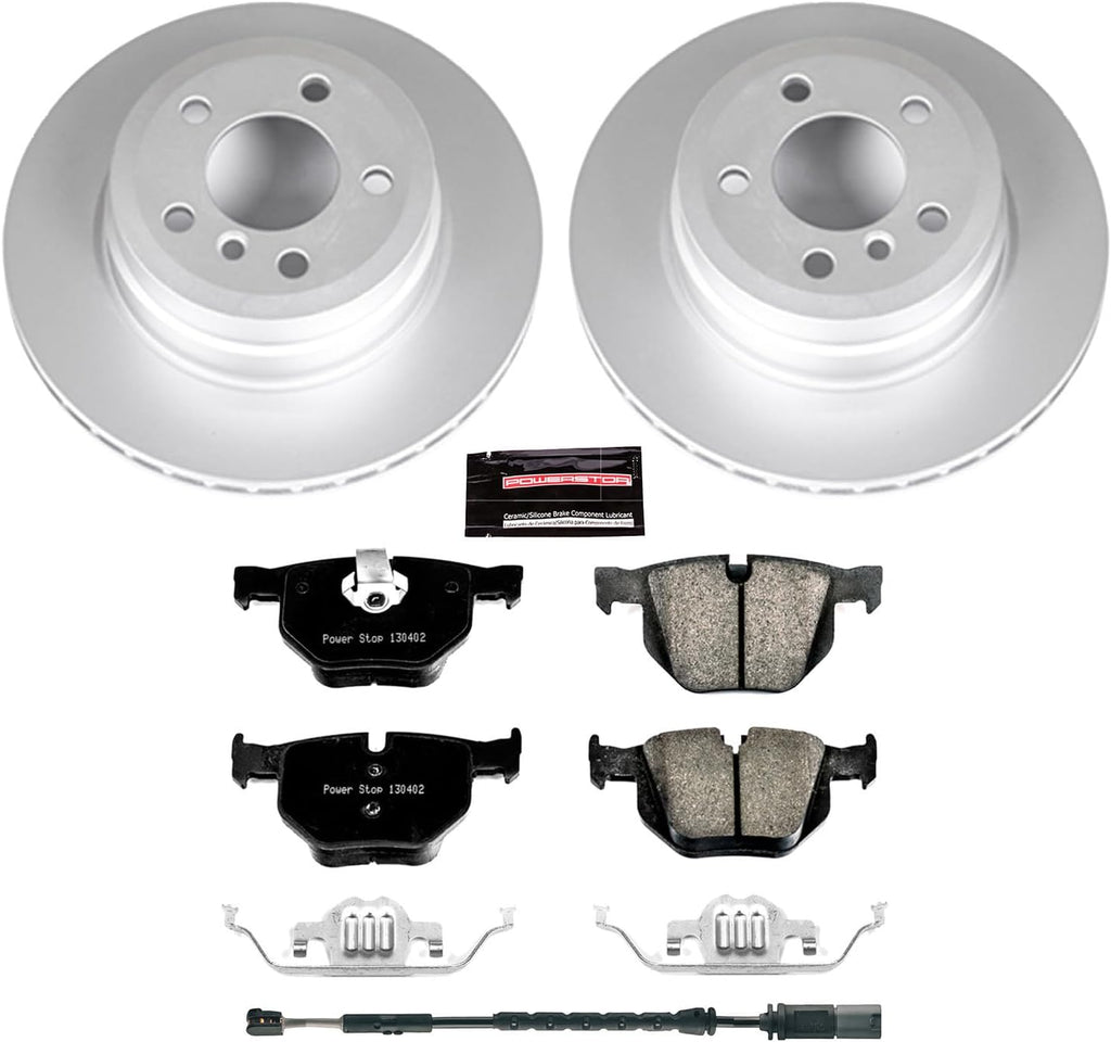 PowerStop Rear Brake Kit for BMW X5 2011-18 | BMW X6 2011-19 - Fully-Coated Disc Rotors with Z23 Carbon-Fiber Ceramic Brake Pads Upgrade, CRK7429