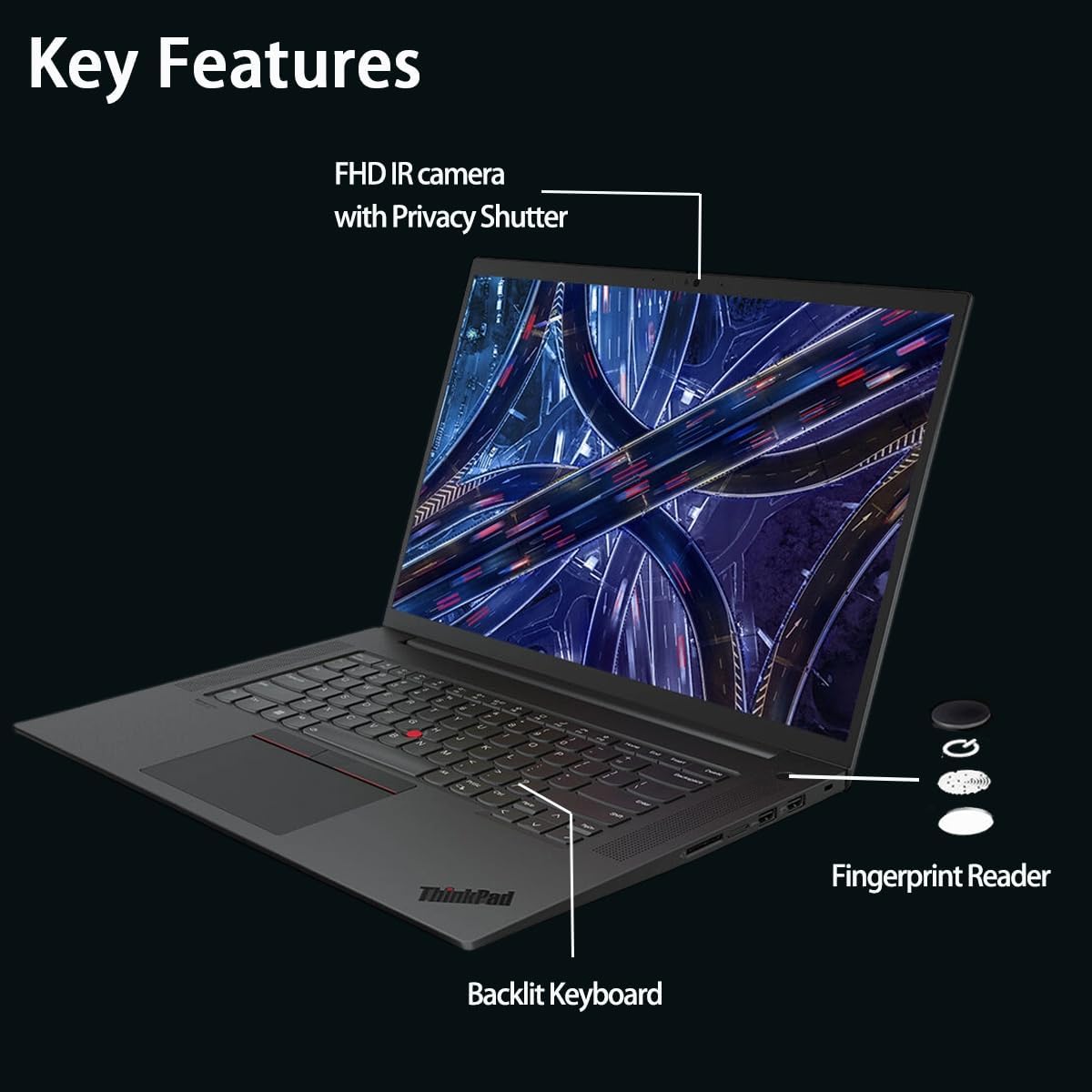 Lenovo ThinkPad P1 Mobile Workstation Laptop (16' 2K 165Hz, Intel 14-Core i7-13800H, 64GB DDR5, 2TB SSD, NVIDIA RTX A1000 6GB) 2 x Thunderbolt 4, Backlit, Fingerprint, FHD IR Webcam, Win 11 Pro