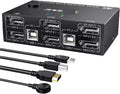 KVM Switch Dual Monitor,2 in 2 Out, 1.4 Extended Display KVM Switch for 2 Computers Share 2 Monitors and 4 USB 2.0 Ports