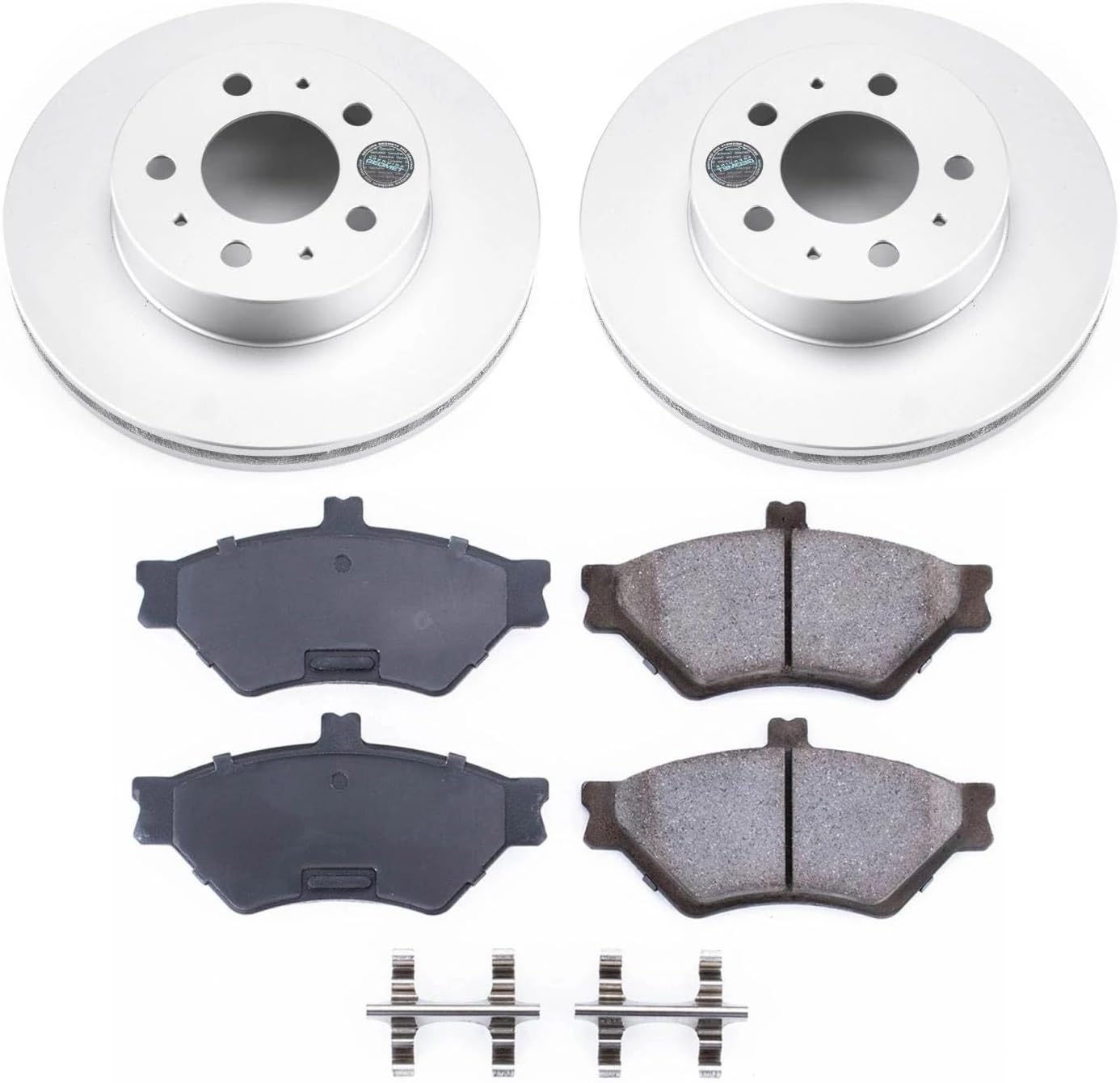 PowerStop Front Brake Kit for Ford Crown Victoria 1995-97 |Lincoln Town Car 1995-97 |Mercury Grand Marquis 1995-97 - Fully-Coated Disc Rotors with Z17 Ceramic Brake Pads Replacement, CRK2917