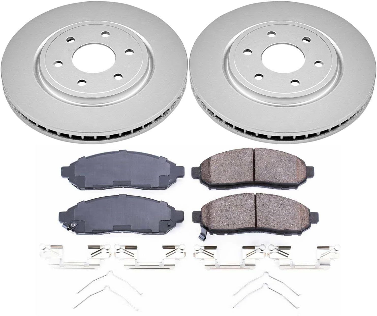 PowerStop Front Brake Kit for Nissan Frontier 2016-24 - Fully-Coated Disc Rotors with Z17 Ceramic Brake Pads Replacement, CRK8325